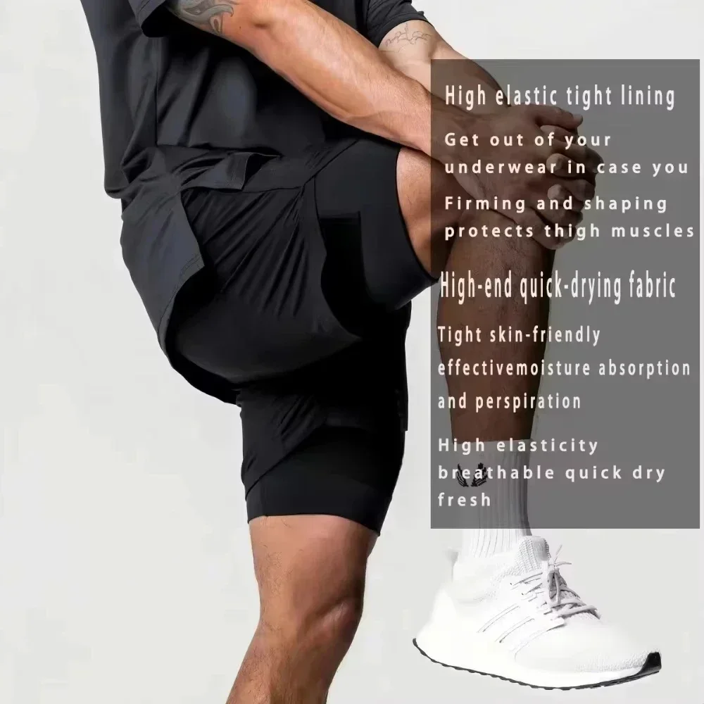 2026 Summer Jujutsu Kaisen Men's Cosplay Shorts Double-layer Two-in-one Shorts Quick-drying Fake Two-piece Unisex Shorts