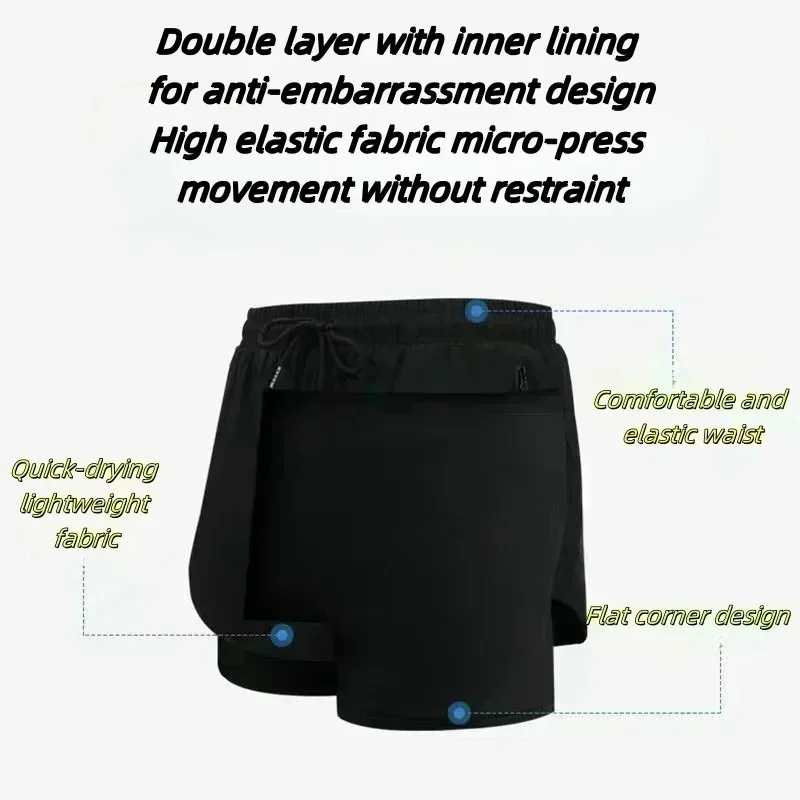 2026 Summer Jujutsu Kaisen Men's Cosplay Shorts Double-layer Two-in-one Shorts Quick-drying Fake Two-piece Unisex Shorts
