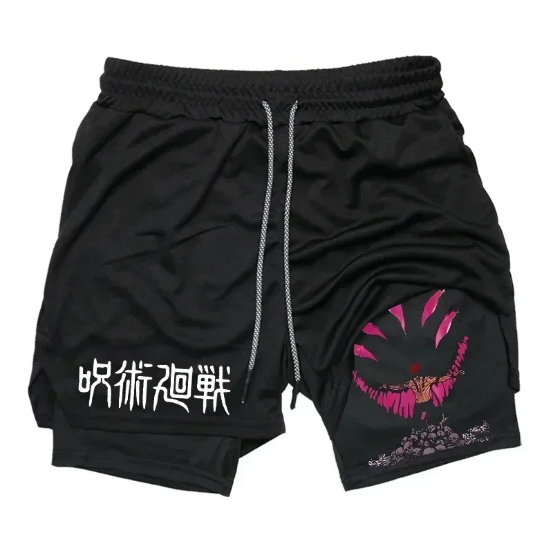 2026 Summer Jujutsu Kaisen Men's Cosplay Shorts Double-layer Two-in-one Shorts Quick-drying Fake Two-piece Unisex Shorts