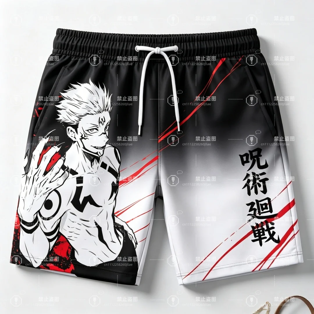 2026 Jujutsu Kaisen Ryomen Sukuna 3D Print Men's Shorts Summer Quick Dry Board Shorts Anime Casual Sports Short Pants Unisex Kid