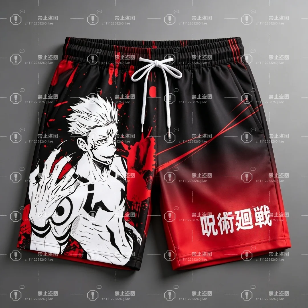 2026 Jujutsu Kaisen Ryomen Sukuna 3D Print Men's Shorts Summer Quick Dry Board Shorts Anime Casual Sports Short Pants Unisex Kid