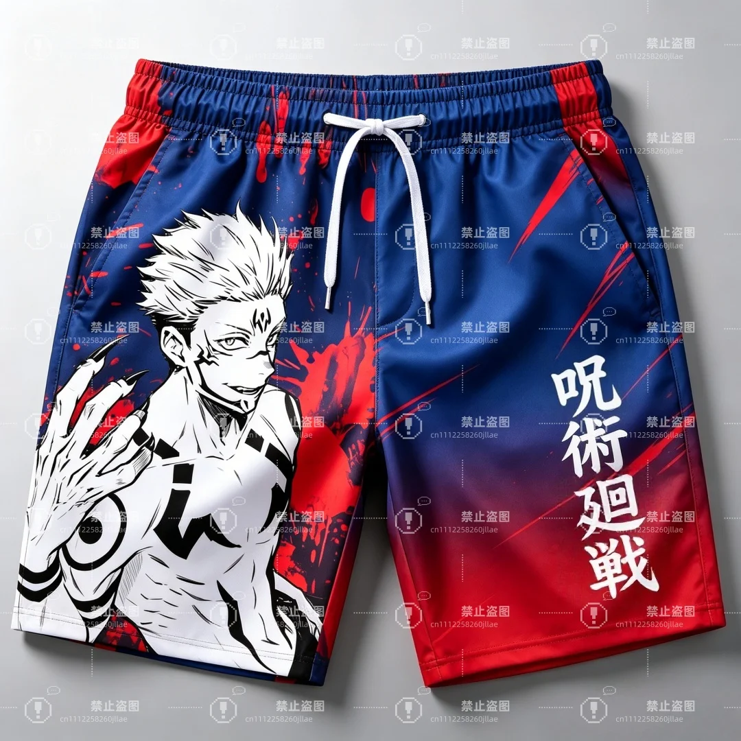 2026 Jujutsu Kaisen Ryomen Sukuna 3D Print Men's Shorts Summer Quick Dry Board Shorts Anime Casual Sports Short Pants Unisex Kid