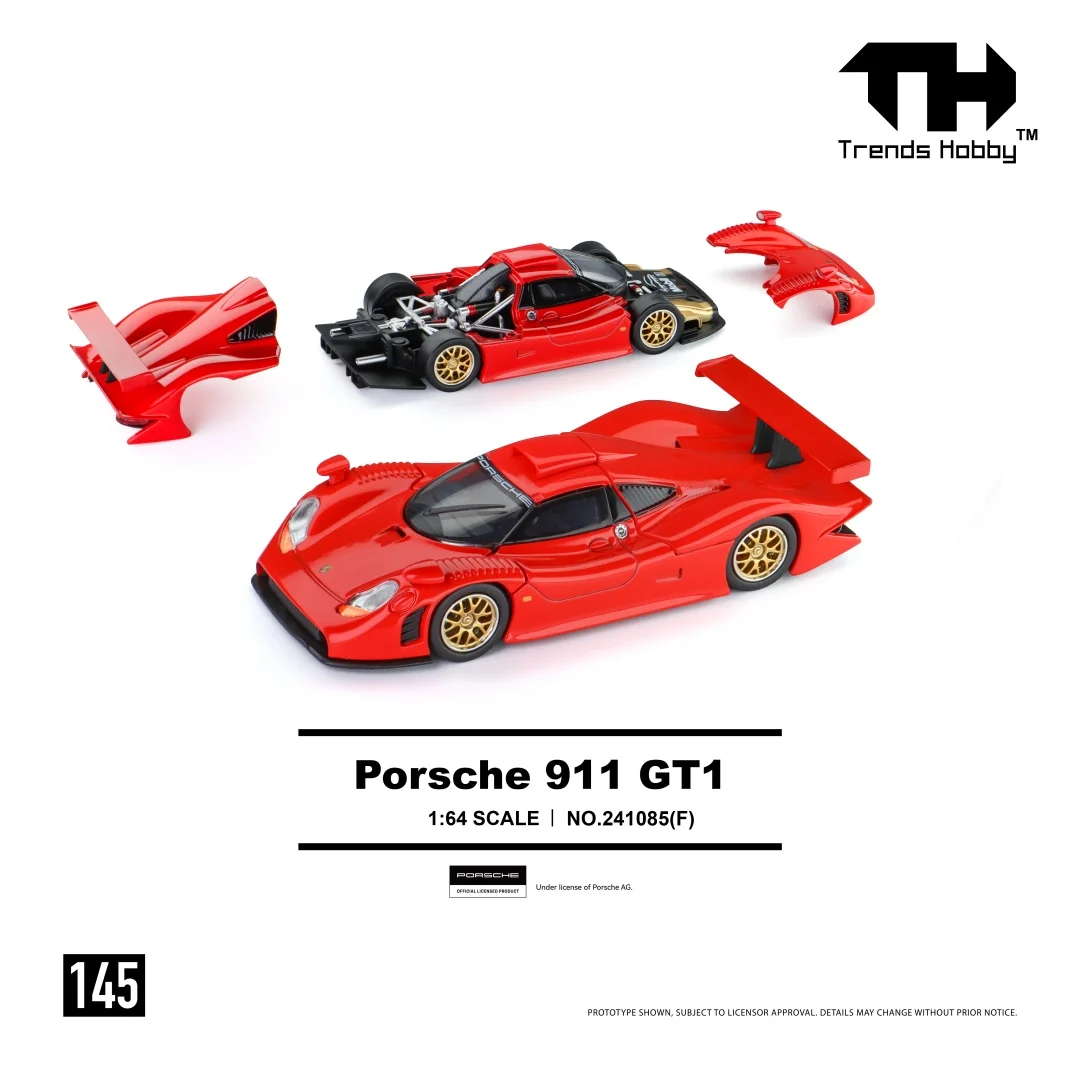 Trends Hobby 1:64 Porsche 911 GT3 Alloy Diecast Car Model Lamborghini Huracan Free Wheels Diecast Collection Gift