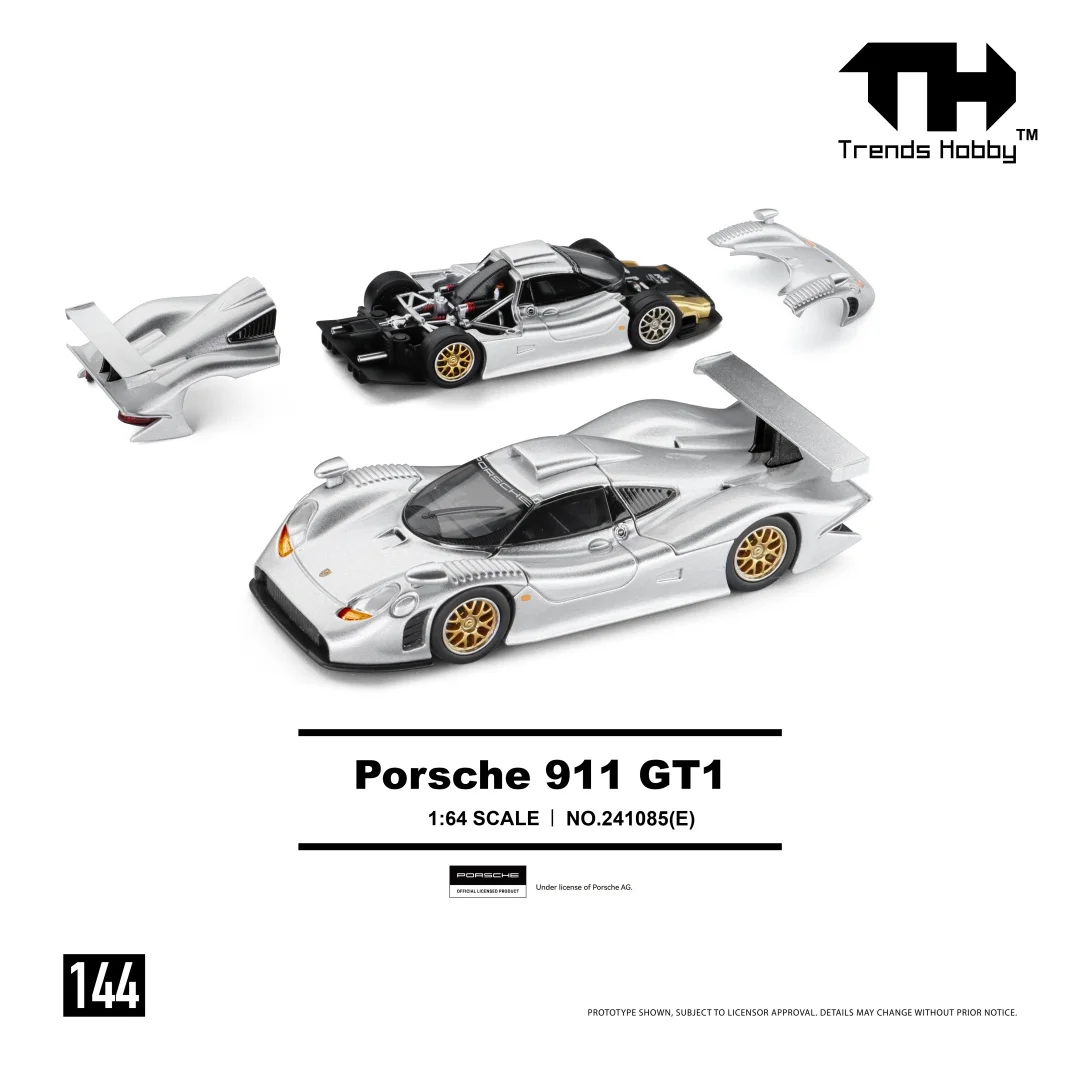Trends Hobby 1:64 Porsche 911 GT3 Alloy Diecast Car Model Lamborghini Huracan Free Wheels Diecast Collection Gift