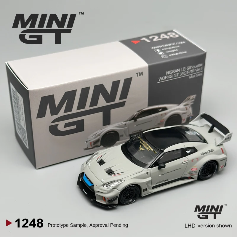 MINIGT 1:64 NISSAN R35 Matte Grey Lamborghini Aventador Martin DBS White ZR1 Yellow Alloy Car Model 1248 1133 1225 1158