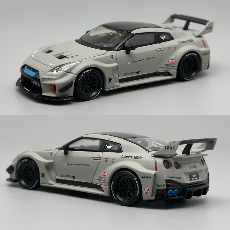 MINIGT 1:64 NISSAN R35 Matte Grey Lamborghini Aventador Martin DBS White ZR1 Yellow Alloy Car Model 1248 1133 1225 1158