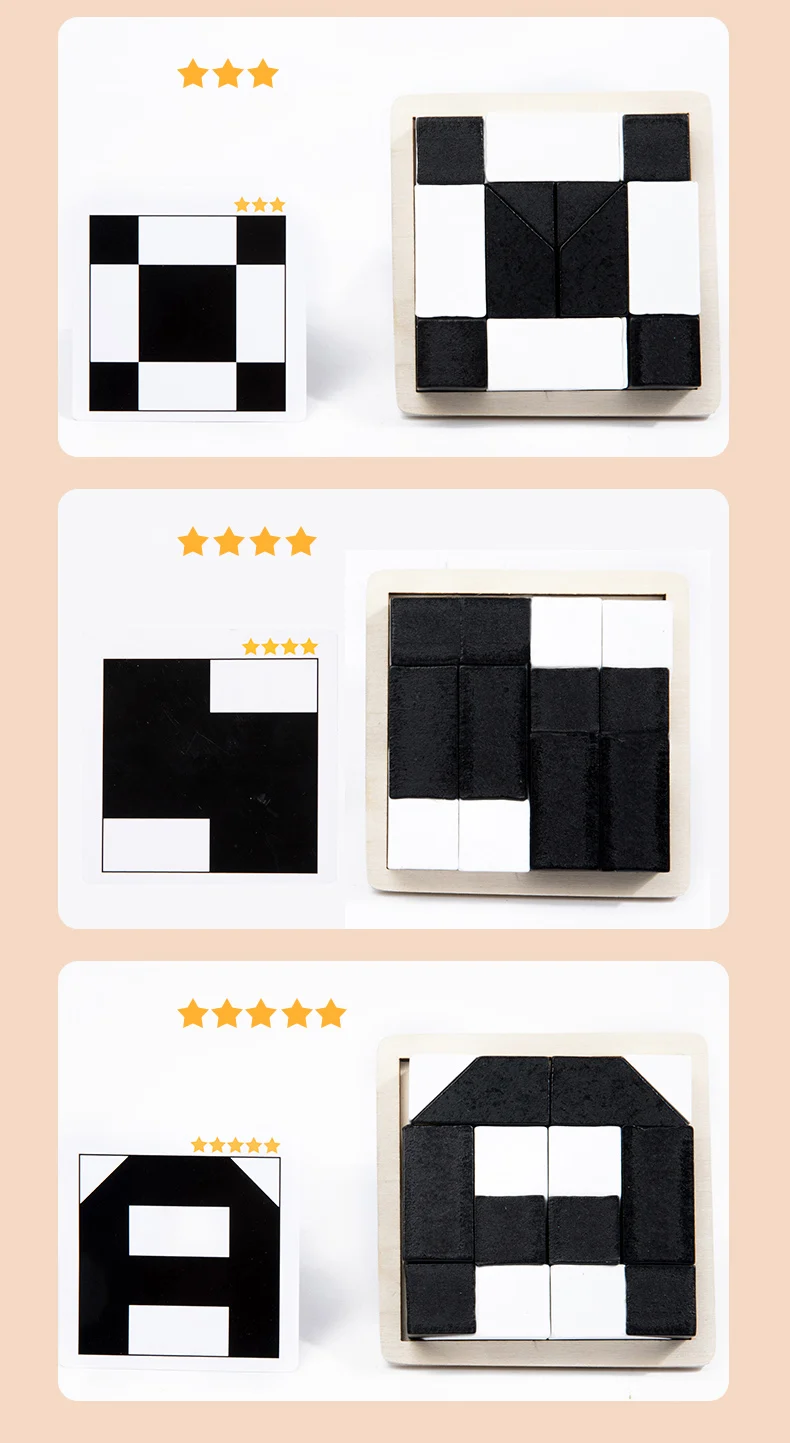 Wooden 3D Jigsaw Puzzle Montessori Geometric Shape Puzzles Building Blocks Kids Educational Logical Thinking Training Kids Gift