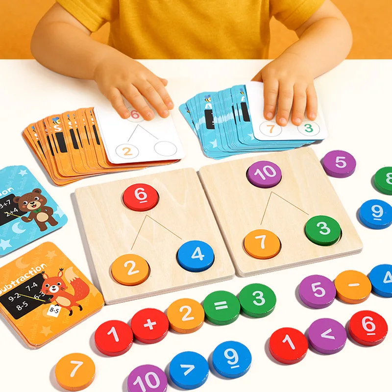 Children's Wooden Number Decomposition Addition Subtraction Operation Montessori Logical Thinking Training Math Educational Toys