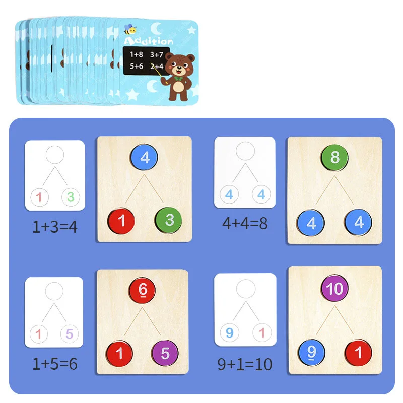 Children's Wooden Number Decomposition Addition Subtraction Operation Montessori Logical Thinking Training Math Educational Toys