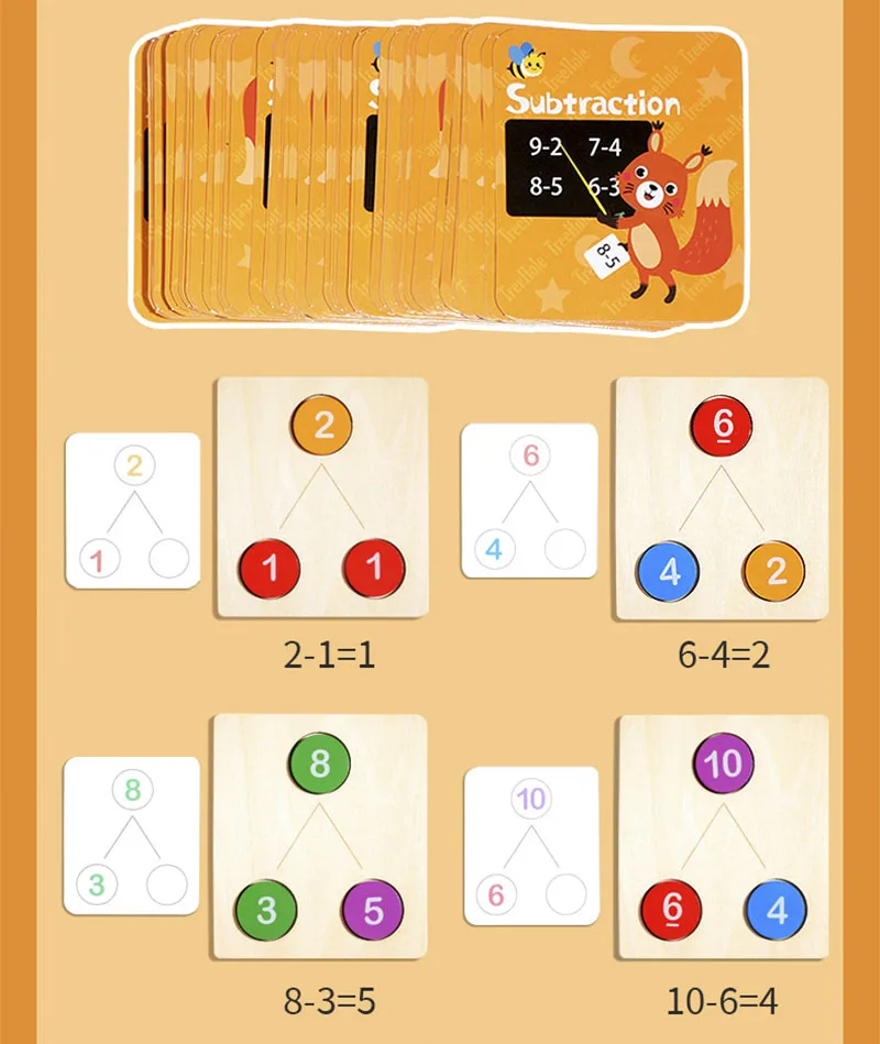 Children's Wooden Number Decomposition Addition Subtraction Operation Montessori Logical Thinking Training Math Educational Toys