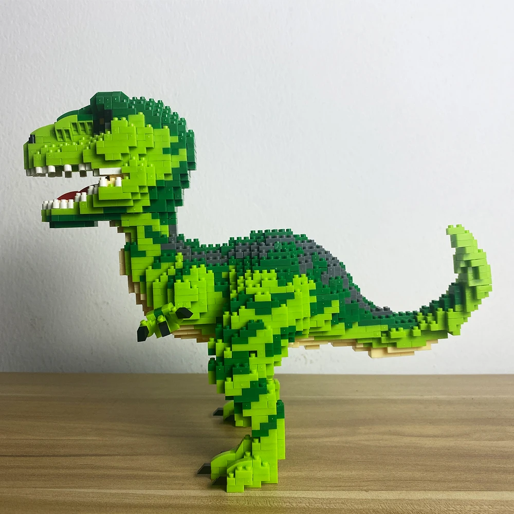 Tyrannosaurus Rex or Velocira Dinosaur Models Micro Mini Building Blocks for Adult Puzzle Toys Perfect Gifts Desktop Decoration