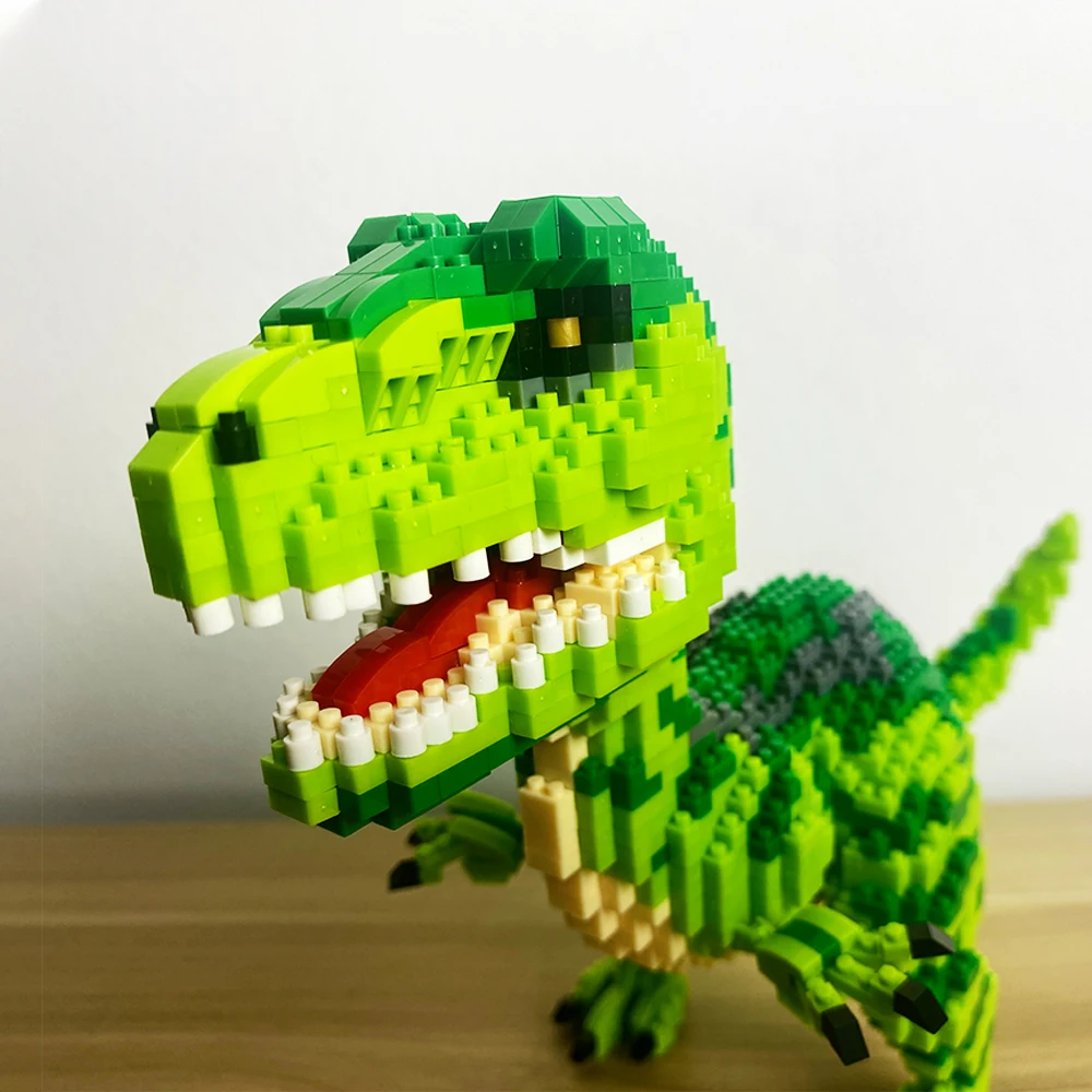 Tyrannosaurus Rex or Velocira Dinosaur Models Micro Mini Building Blocks for Adult Puzzle Toys Perfect Gifts Desktop Decoration
