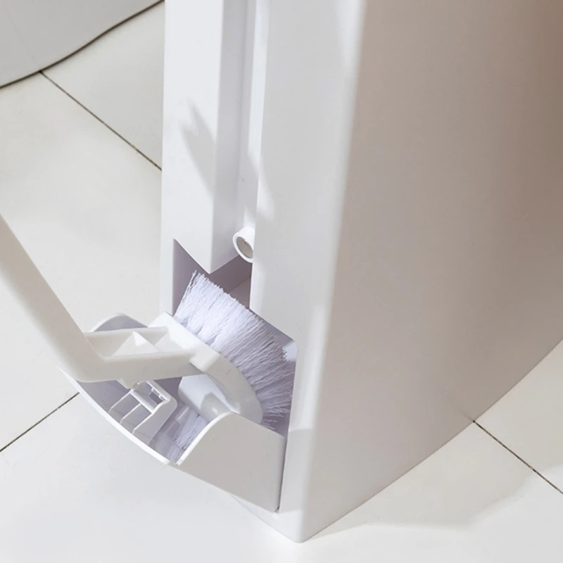 Narrow Bathroom Trash Can with Toilet Brush 4.5L Press-type Waste Bin Dustbin Kitchen Garbage Bucket Household Cleaning
