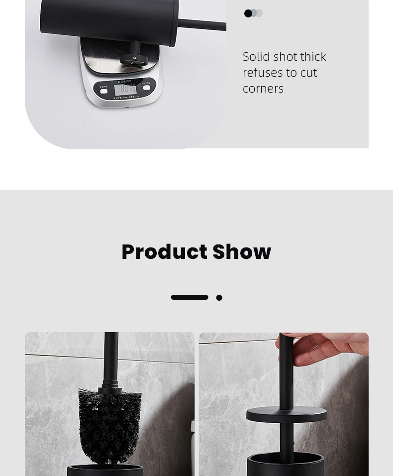 Stainless Steel Bathroom Toilet Brush Holder Accessories Black Toilet Brush Wall Mounted WC Cleaner Brush FR07