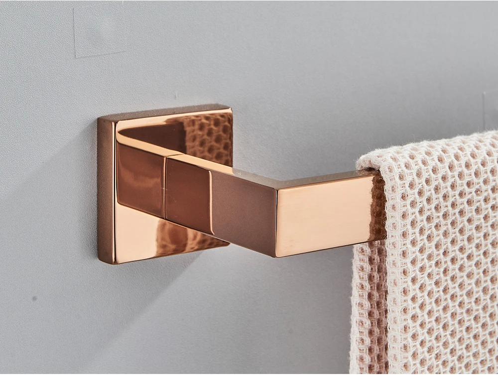 Rose Golden Bath Hardware Set Toilet Accessories Towel Rack Toilet Paper Holder Towel Bar Stainless Steel Bathroom Accessories