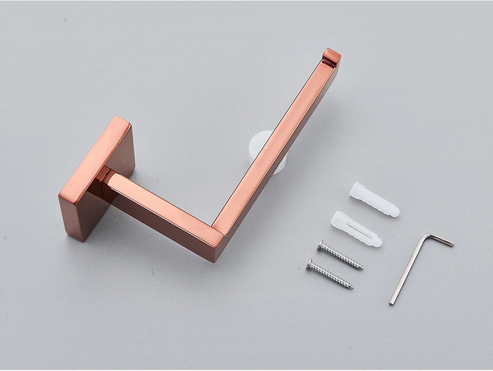 Rose Golden Bath Hardware Set Toilet Accessories Towel Rack Toilet Paper Holder Towel Bar Stainless Steel Bathroom Accessories