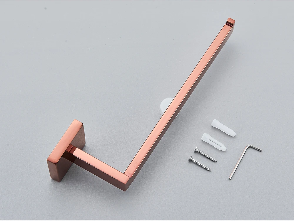 Rose Golden Bath Hardware Set Toilet Accessories Towel Rack Toilet Paper Holder Towel Bar Stainless Steel Bathroom Accessories