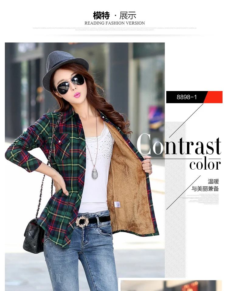 2026 Brand Winter Warm Women Velvet Thicke Plaid Shirt Style Coat Jacket Women Clothes Tops Female Casual Jacket Outerwear