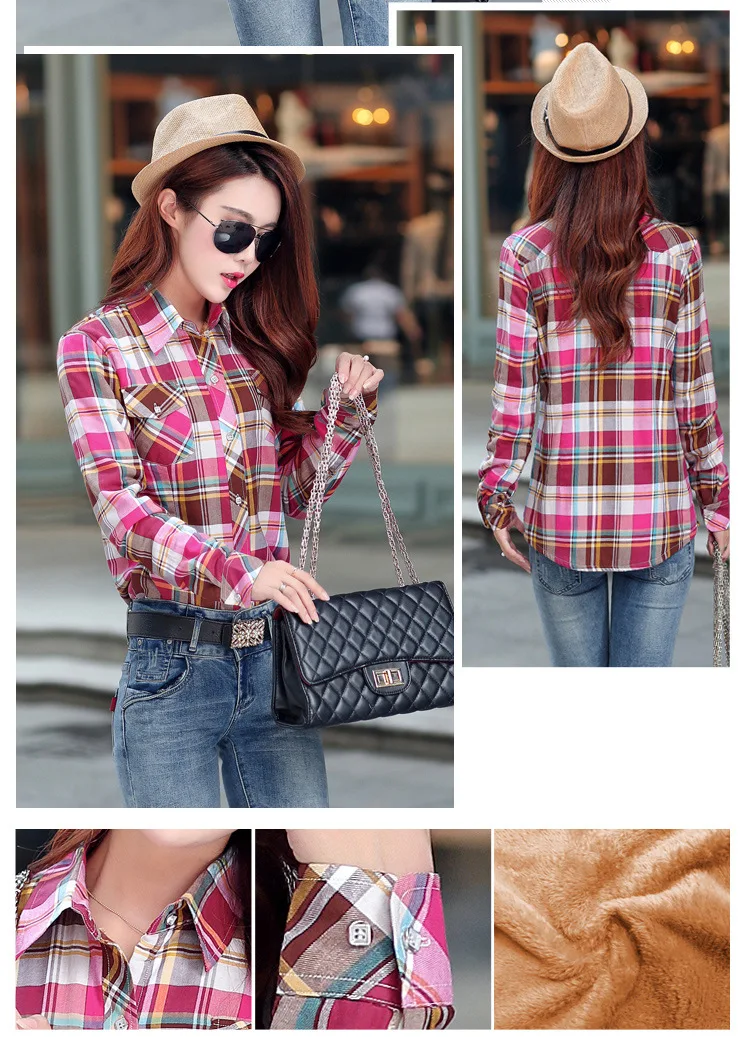 2026 Brand Winter Warm Women Velvet Thicke Plaid Shirt Style Coat Jacket Women Clothes Tops Female Casual Jacket Outerwear