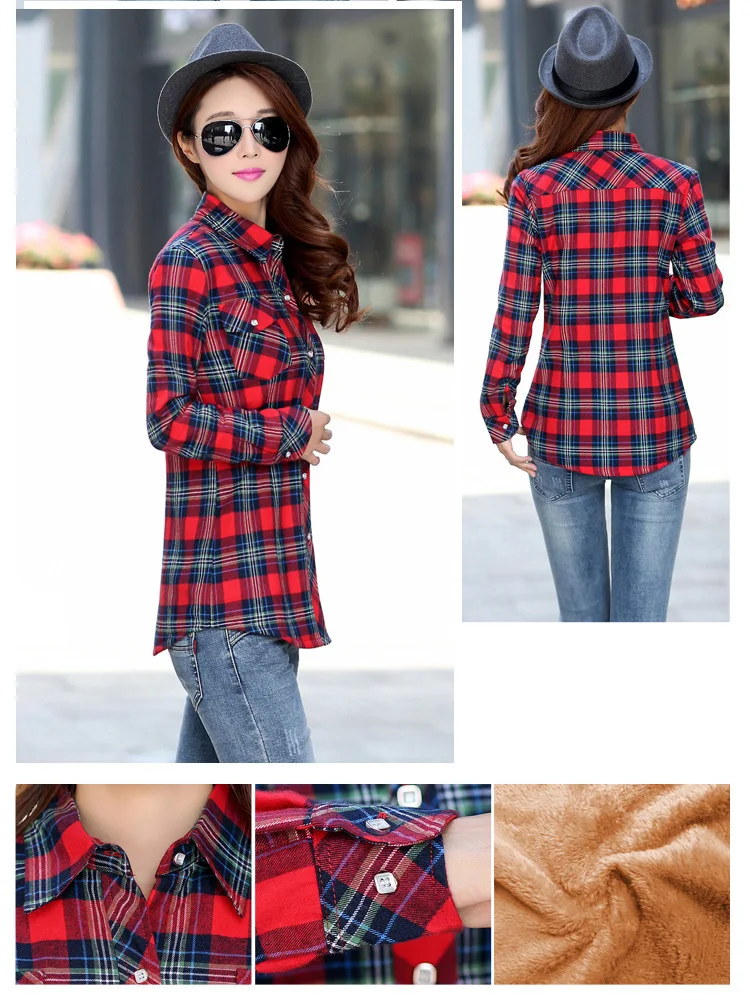 2026 Brand Winter Warm Women Velvet Thicke Plaid Shirt Style Coat Jacket Women Clothes Tops Female Casual Jacket Outerwear