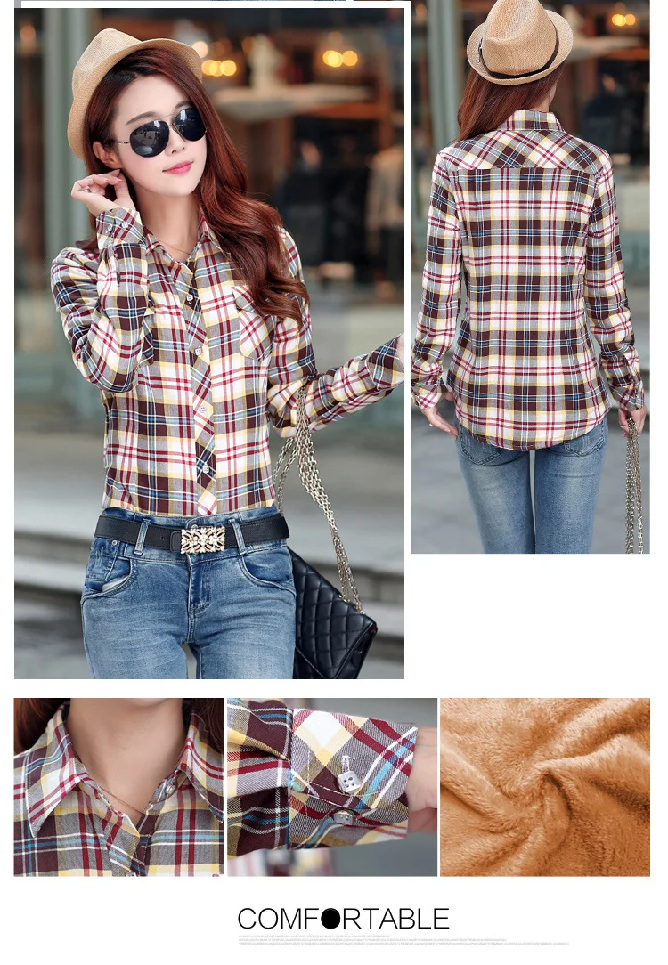 2026 Brand Winter Warm Women Velvet Thicke Plaid Shirt Style Coat Jacket Women Clothes Tops Female Casual Jacket Outerwear