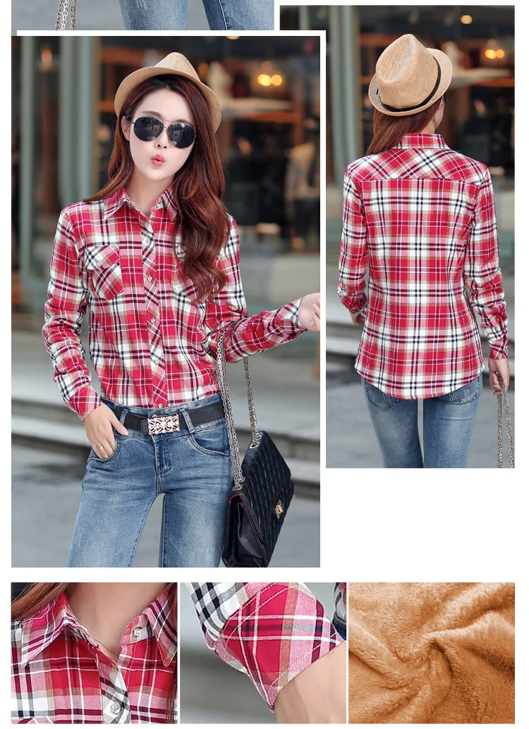 2026 Brand Winter Warm Women Velvet Thicke Plaid Shirt Style Coat Jacket Women Clothes Tops Female Casual Jacket Outerwear