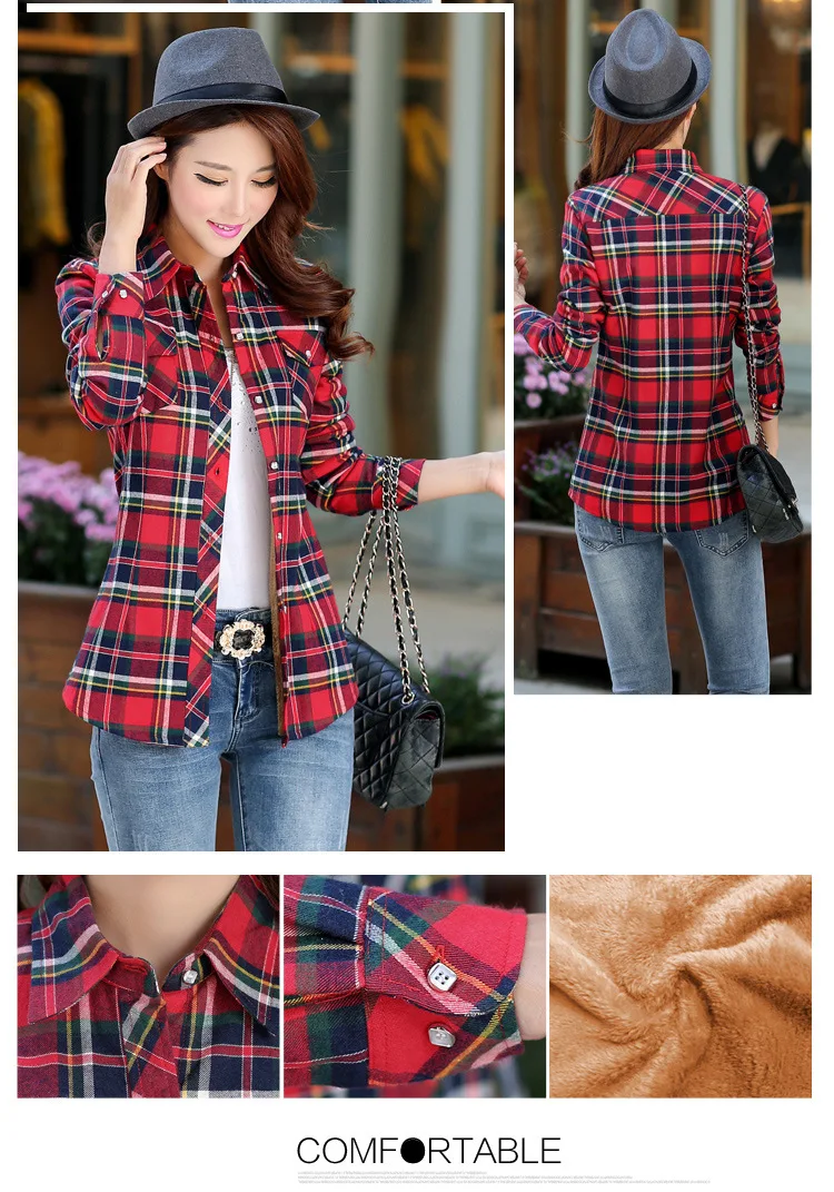 2026 Brand Winter Warm Women Velvet Thicke Plaid Shirt Style Coat Jacket Women Clothes Tops Female Casual Jacket Outerwear