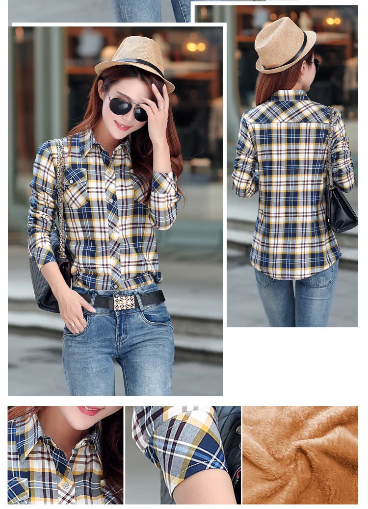 2026 Brand Winter Warm Women Velvet Thicke Plaid Shirt Style Coat Jacket Women Clothes Tops Female Casual Jacket Outerwear