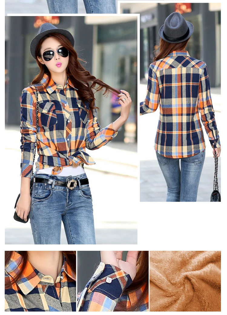 2026 Brand Winter Warm Women Velvet Thicke Plaid Shirt Style Coat Jacket Women Clothes Tops Female Casual Jacket Outerwear