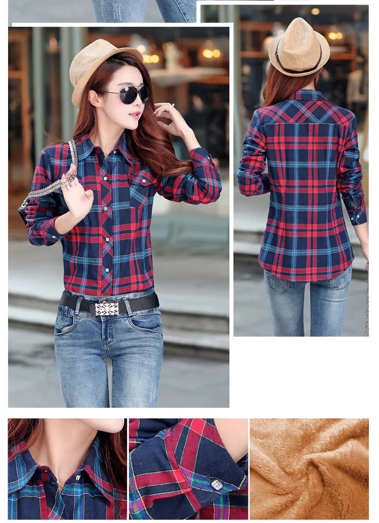2026 Brand Winter Warm Women Velvet Thicke Plaid Shirt Style Coat Jacket Women Clothes Tops Female Casual Jacket Outerwear