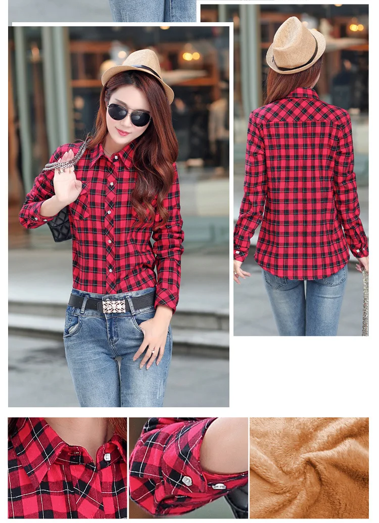 2026 Brand Winter Warm Women Velvet Thicke Plaid Shirt Style Coat Jacket Women Clothes Tops Female Casual Jacket Outerwear