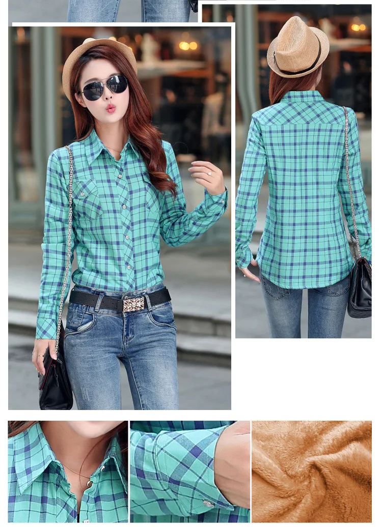 2026 Brand Winter Warm Women Velvet Thicke Plaid Shirt Style Coat Jacket Women Clothes Tops Female Casual Jacket Outerwear