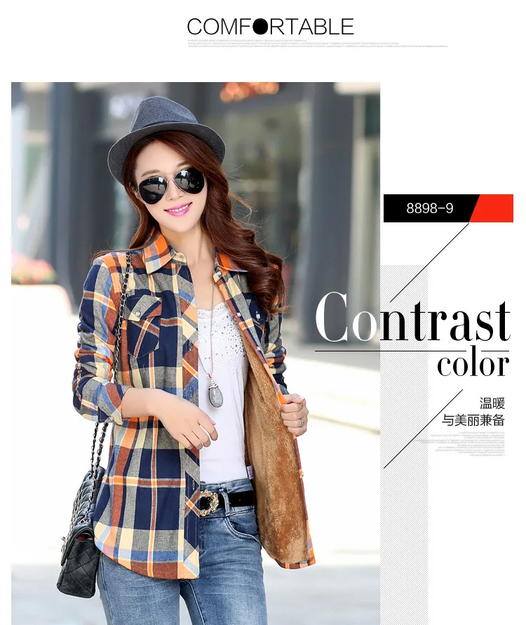 2026 Brand Winter Warm Women Velvet Thicke Plaid Shirt Style Coat Jacket Women Clothes Tops Female Casual Jacket Outerwear