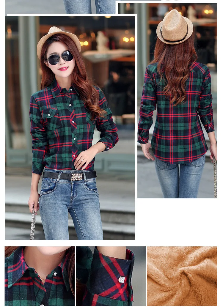 2026 Brand Winter Warm Women Velvet Thicke Plaid Shirt Style Coat Jacket Women Clothes Tops Female Casual Jacket Outerwear