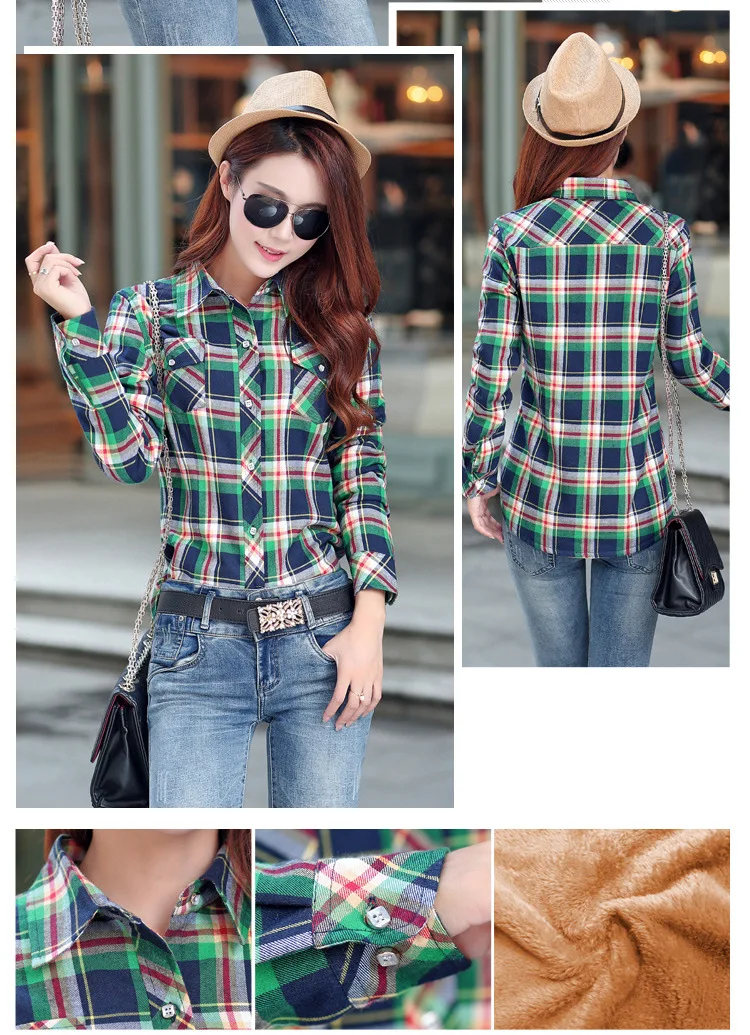 2026 Brand Winter Warm Women Velvet Thicke Plaid Shirt Style Coat Jacket Women Clothes Tops Female Casual Jacket Outerwear