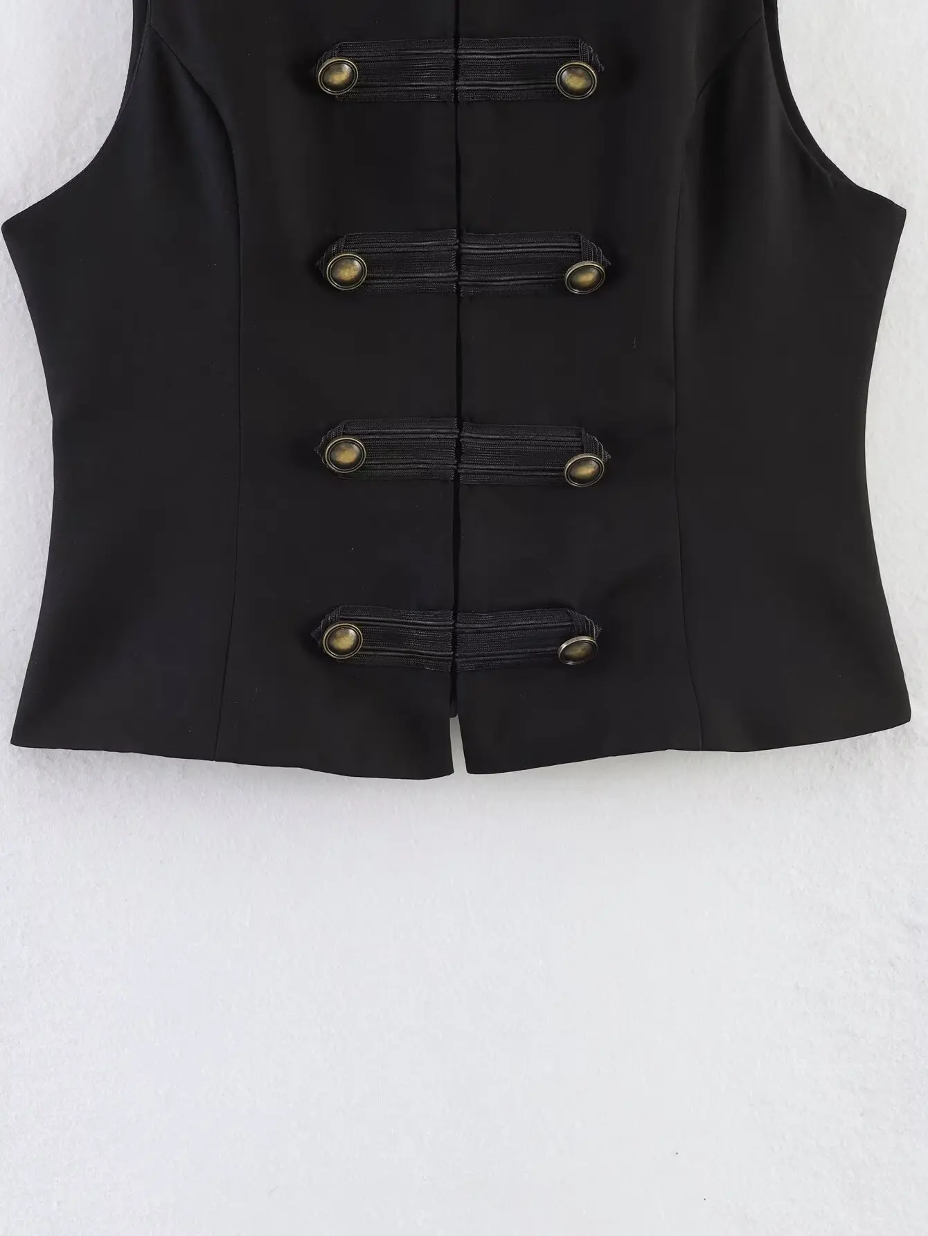 SLTNX Women's Top 2026 Spring New Black Sleeveless Rope Knot Decorative Slim Fit Top Vest Unique Fashion Cool Trendy