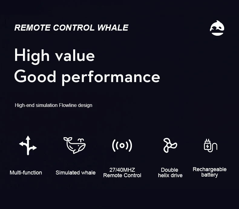 Underwater RC submarine Remote Control Whales shark Submarines Boat toy Ship Diving In Pools Lake Gift water toys for children