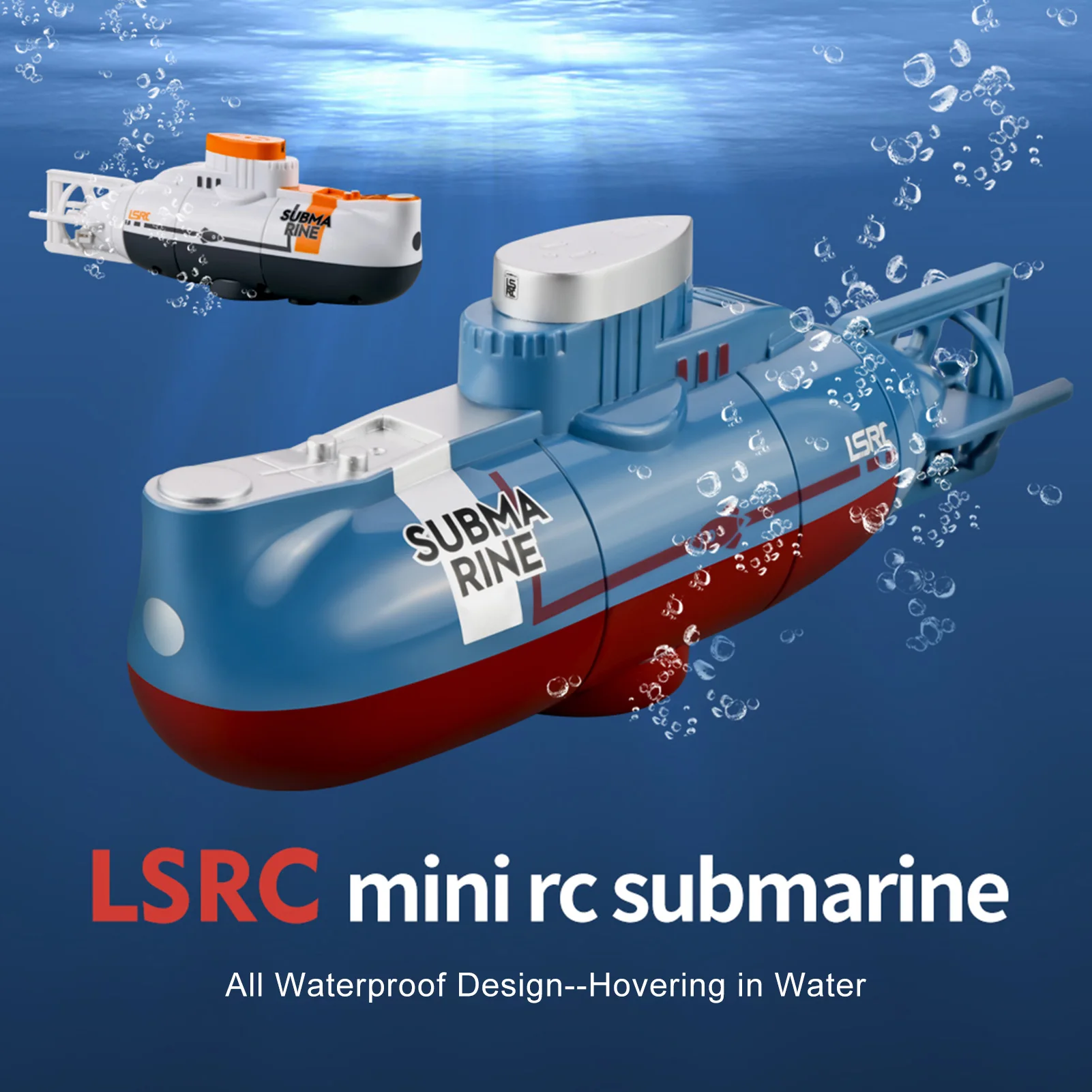 Rc Submarine Mini Boat 0.1M/s Speed Remote Control Boat Waterproof Diving Toy Simulation Model Gift for Kids Boys Girls Child