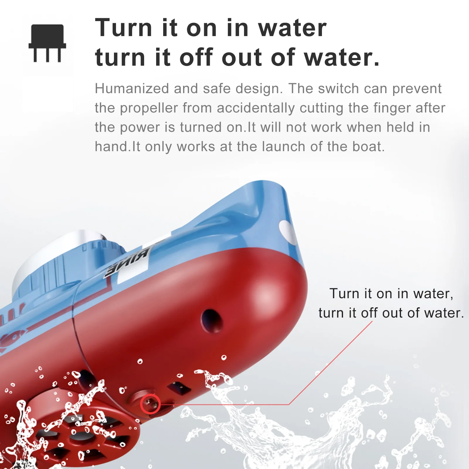 Rc Submarine Mini Boat 0.1M/s Speed Remote Control Boat Waterproof Diving Toy Simulation Model Gift for Kids Boys Girls Child