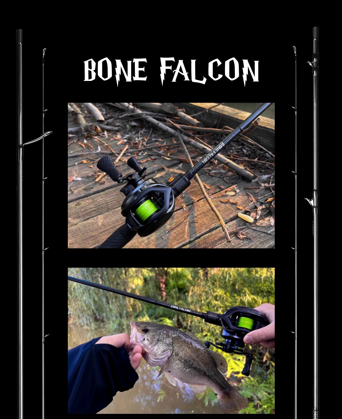 HANDING BONE FALCON Fishing Rod Fuji SIC Guide Ring M40X Carbon Fiber Full Carbon Monocoque Handle Casting Spinning Fishing Rods