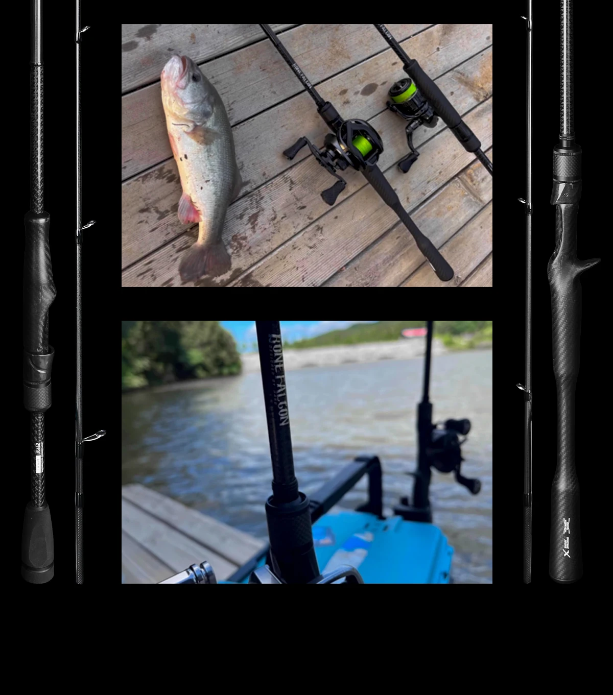 HANDING BONE FALCON Fishing Rod Fuji SIC Guide Ring M40X Carbon Fiber Full Carbon Monocoque Handle Casting Spinning Fishing Rods