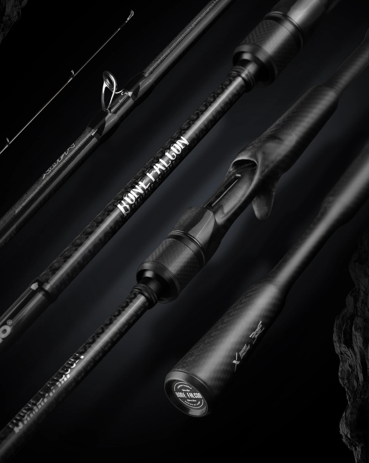 HANDING BONE FALCON Fishing Rod Fuji SIC Guide Ring M40X Carbon Fiber Full Carbon Monocoque Handle Casting Spinning Fishing Rods