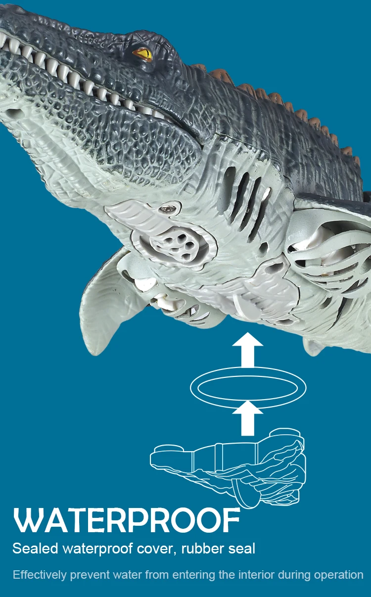 Remote Control Mosasaur Underwater Toy 2.4GHz Electric Aquarium Remote Control Toy Outdoor Boys Children's Pool Water Toy