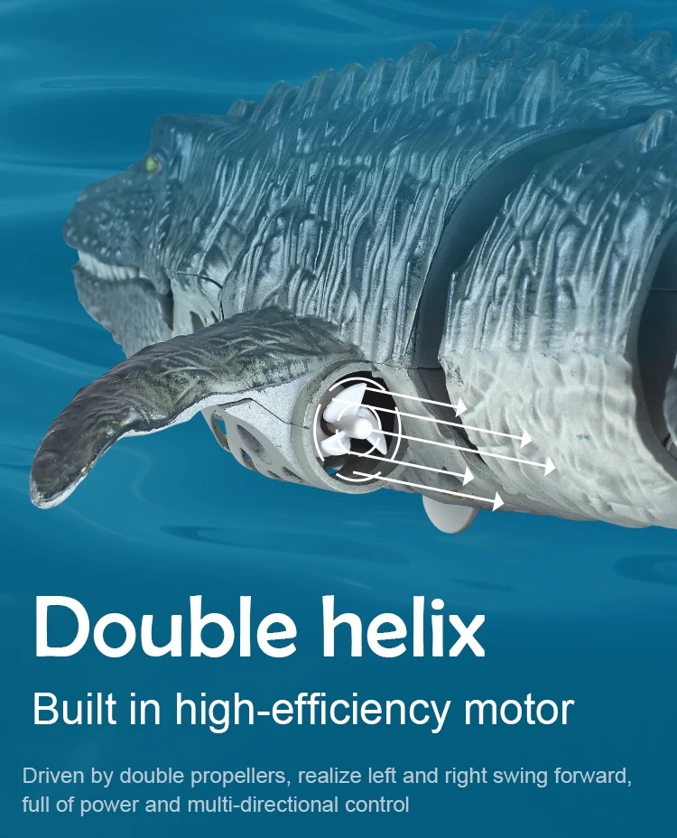 Remote Control Mosasaur Underwater Toy 2.4GHz Electric Aquarium Remote Control Toy Outdoor Boys Children's Pool Water Toy