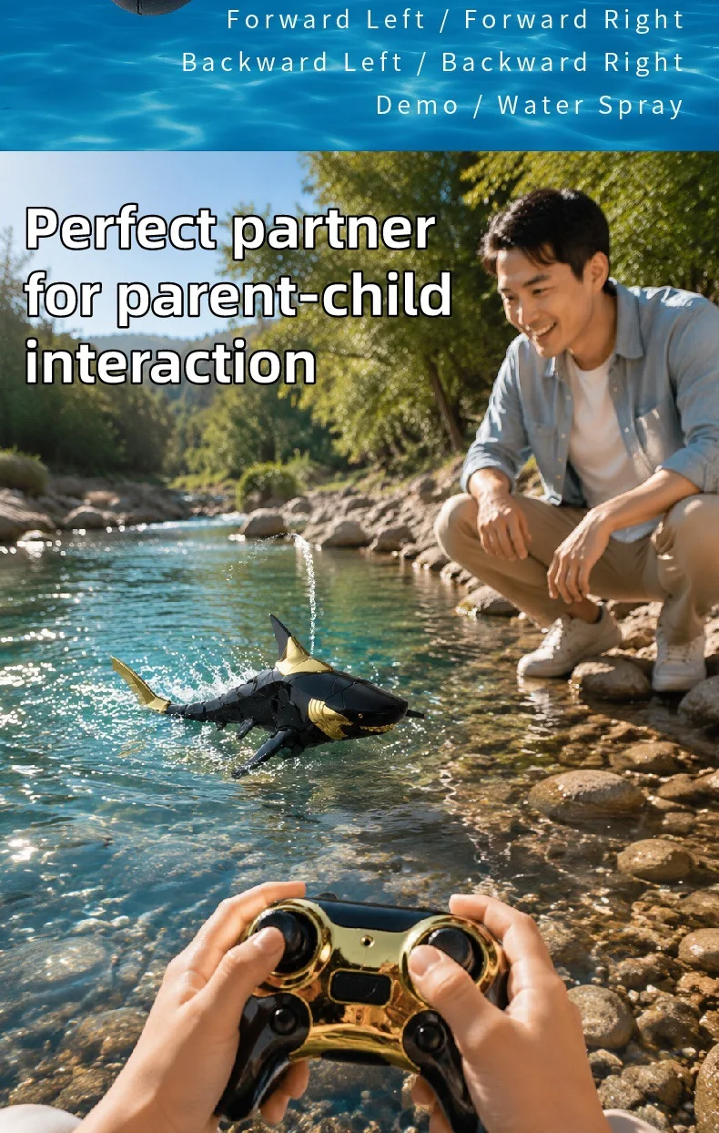 Remote Control Mosasaur Underwater Toy 2.4GHz Electric Aquarium Remote Control Toy Outdoor Boys Children's Pool Water Toy