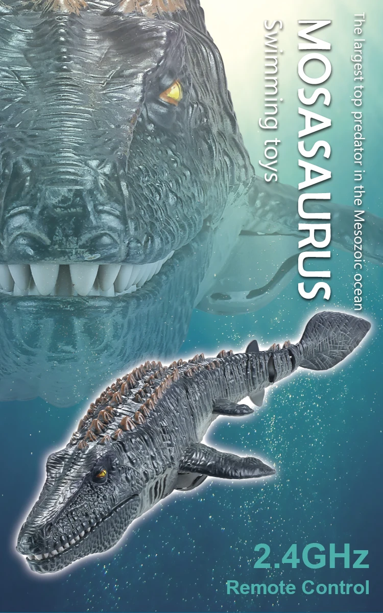 Remote Control Mosasaur Underwater Toy 2.4GHz Electric Aquarium Remote Control Toy Outdoor Boys Children's Pool Water Toy