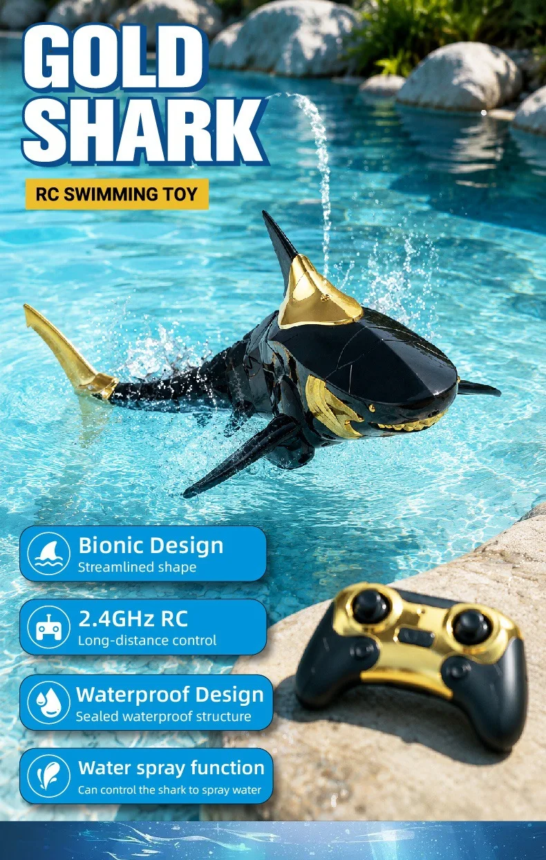 Remote Control Mosasaur Underwater Toy 2.4GHz Electric Aquarium Remote Control Toy Outdoor Boys Children's Pool Water Toy