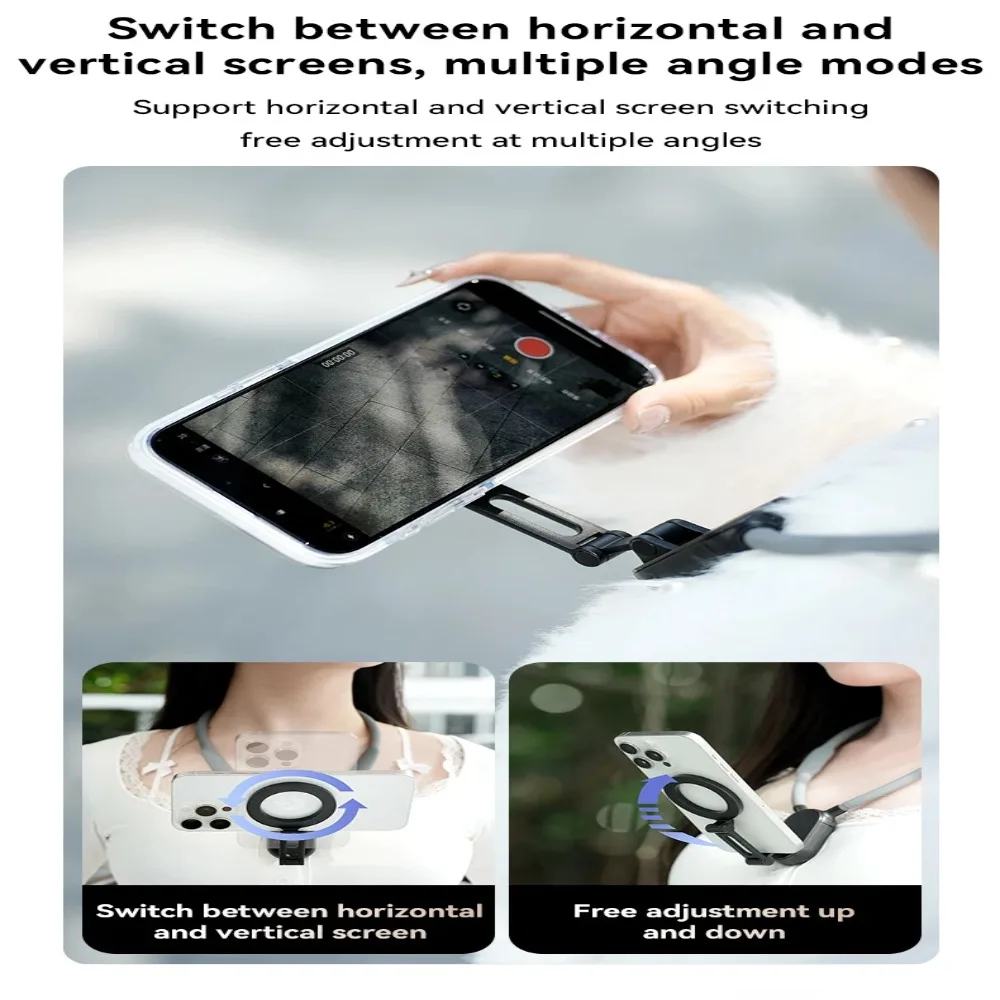 Silicone Magnetic Neck Halter Mobile Phone Holder For IPhone 16 15 14 13 For Huawei For Samsung FOR Xiaomi Selfie Stand Bracket