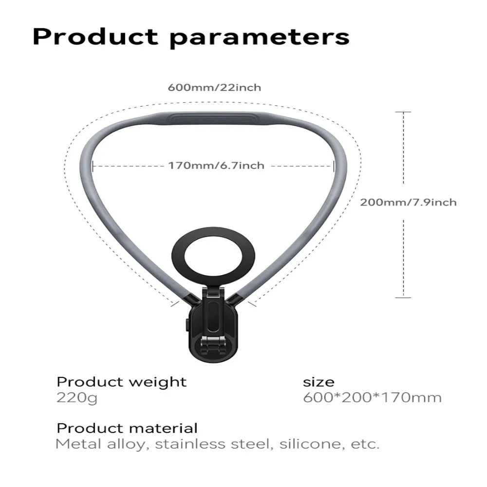 Silicone Magnetic Neck Halter Mobile Phone Holder For IPhone 16 15 14 13 For Huawei For Samsung FOR Xiaomi Selfie Stand Bracket