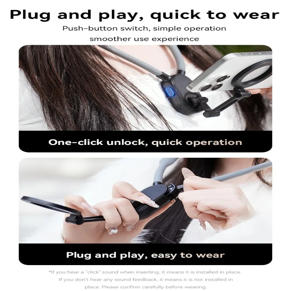 Silicone Magnetic Neck Halter Mobile Phone Holder For IPhone 16 15 14 13 For Huawei For Samsung FOR Xiaomi Selfie Stand Bracket